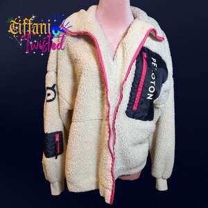 ✨ Peloton Sherpa Fleece Jacket – Cream / Pink – Size Small